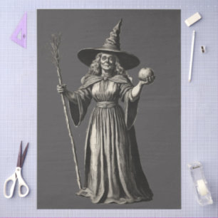 Vintage Spooky Halloween Witch  Tissue Paper