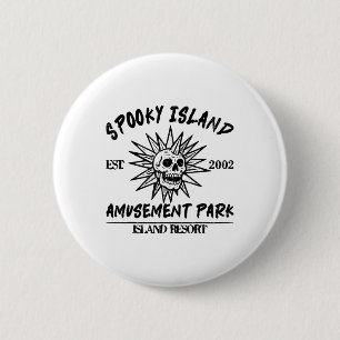 Vintage Spooky Island Est 2002 Amusement Park Isla 6 Cm Round Badge