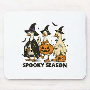 Vintage Spooky Season Halloween Ghost Goose Spooky Mouse Mat