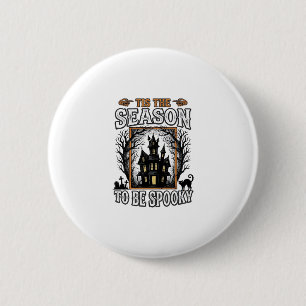 Vintage Spooky Season Haunted House Halloween Desi 6 Cm Round Badge