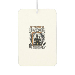 Vintage Spooky Season Haunted House Halloween Desi Car Air Freshener
