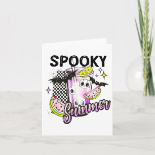 Vintage Spooky Summer Beach Halloween Coffee Summe Card