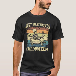 Vintage Spooky Summer Skeleton Just Waiting for Ha T-Shirt