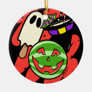 Vintage Spooky Summerween Watermelon - Spooky Summ Ceramic Tree Decoration