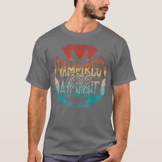 Vintage spooky vampires party all night, creepy ba T-Shirt