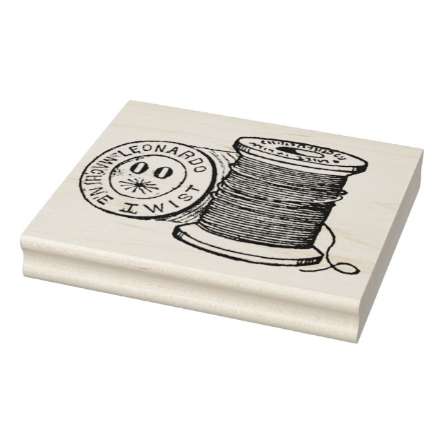 Vintage Spools of Thread Rubber Art Stamp (Stamp)