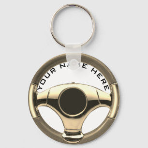 vintage sport car steering wheel garage key ring 2