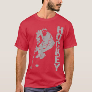 Vintage Sport Hockey Lovers Hockey Man Silhouette T-Shirt