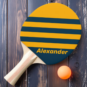 Vintage Sport Moonlit Tide Dual Stripes with Name Ping Pong Paddle