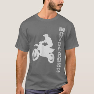 Vintage Sport Motocross Lovers Motocross Man Silho T-Shirt