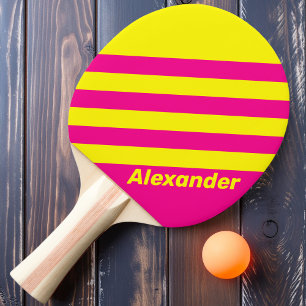Vintage Sport Sun Soaked Stripes with Name Ping Pong Paddle