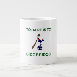Vintage “Sporting Emblem” with Didgeridoo Moti Large Coffee Mug