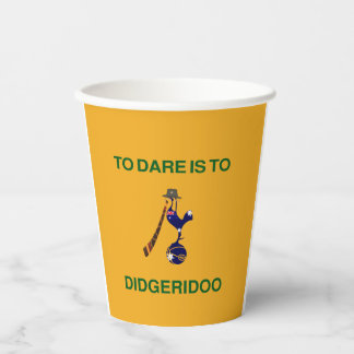 Vintage “Sporting Emblem” with Didgeridoo Motif Paper Cups
