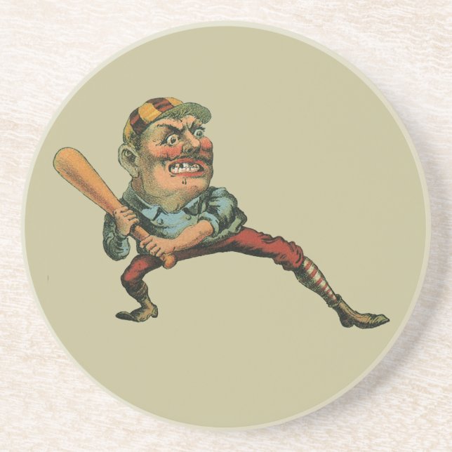 Vintage Sports, Angry Baseball Player Batter Coaster (Front)