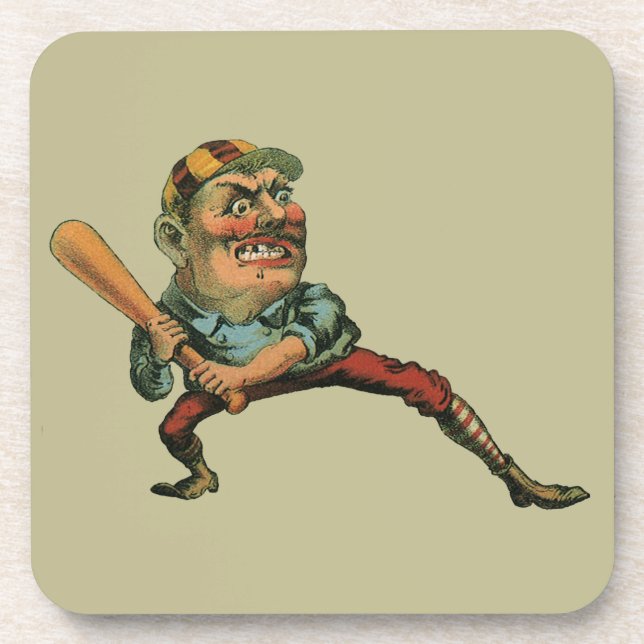 Vintage Sports, Angry Baseball Player Batter Coaster (Front)