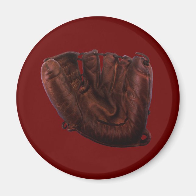 Vintage Sports, Antique Leather Baseball Glove Magnet (Front)