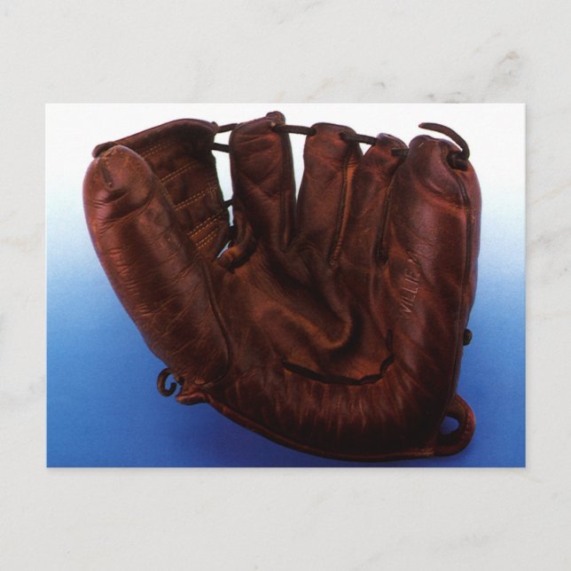 Vintage Sports, Antique Leather Baseball Glove Postcard (Front)