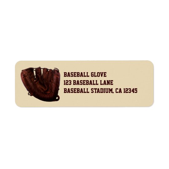 Vintage Sports, Antique Leather Baseball Glove Return Address Label