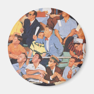 Vintage Sports Baseball Fans Watching a Game Magnet