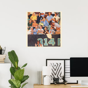 Vintage Sports Baseball Fans Watching a Game Poster