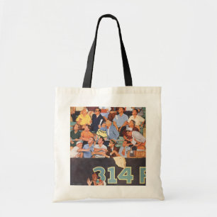 Vintage Sports Baseball Fans Watching a Game Tote Bag