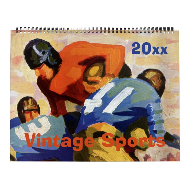 Vintage Sports, Baseball, Football and Basketball Calendar (Cover)