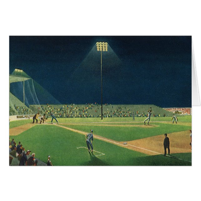 Vintage Sports, Baseball Game at Night (Front Horizontal)