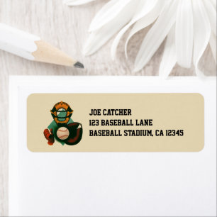 Vintage Sports Baseball Player, Catcher with Mitt