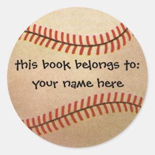 Vintage Sports Baseball Player, Catcher with Mitt Classic Round Sticker