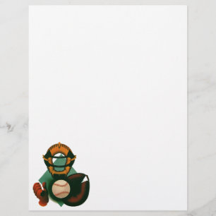 Vintage Sports Baseball Player, Catcher with Mitt Flyer