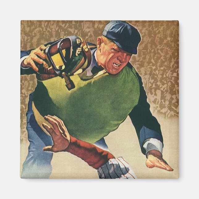 Vintage Sports Baseball Player, the Umpire Magnet (Front)