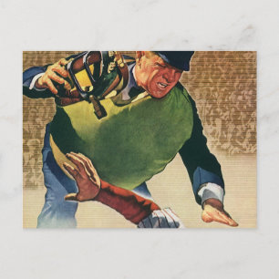 Vintage Sports Baseball Player, the Umpire Postcard