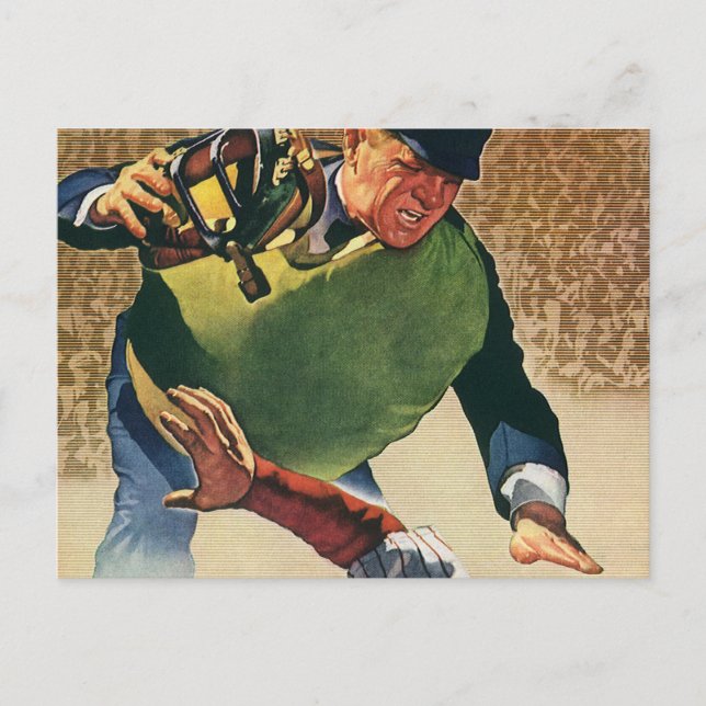 Vintage Sports Baseball Player, the Umpire Postcard (Front)