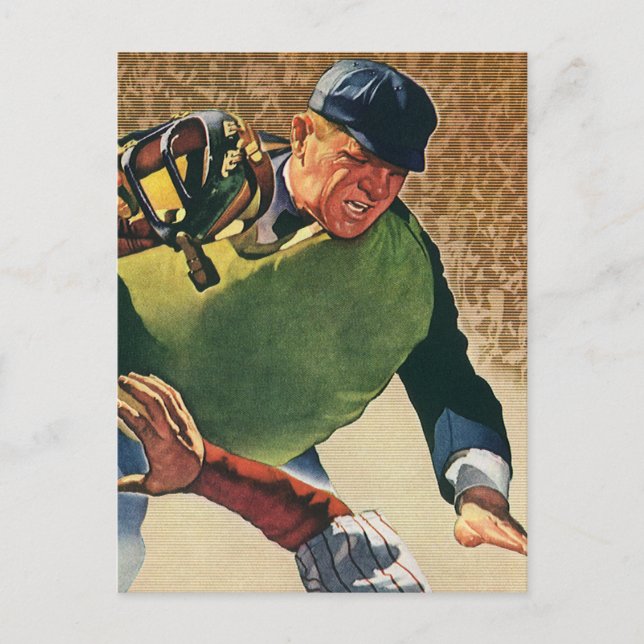 Vintage Sports Baseball Player, the Umpire Postcard (Front)