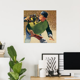 Vintage Sports Baseball Player, the Umpire Poster
