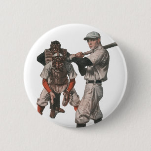 Vintage Sports Baseball Players 6 Cm Round Badge