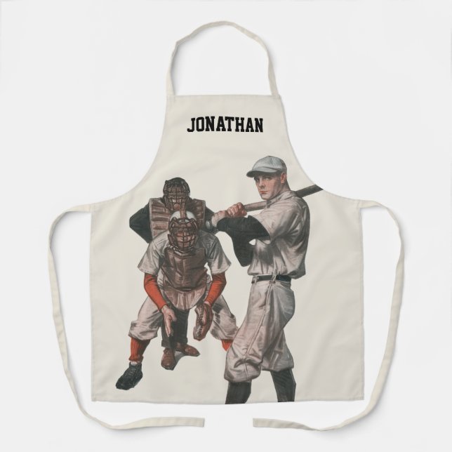 Vintage Sports Baseball Players Apron (Front)