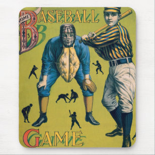 Vintage Sports Baseball Players at the Home Game Mouse Mat