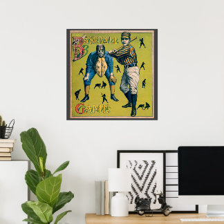 Vintage Sports Baseball Players at the Home Game Poster