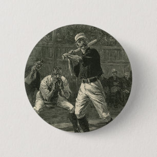 Vintage Sports, Baseball Players by Thulstrup 6 Cm Round Badge
