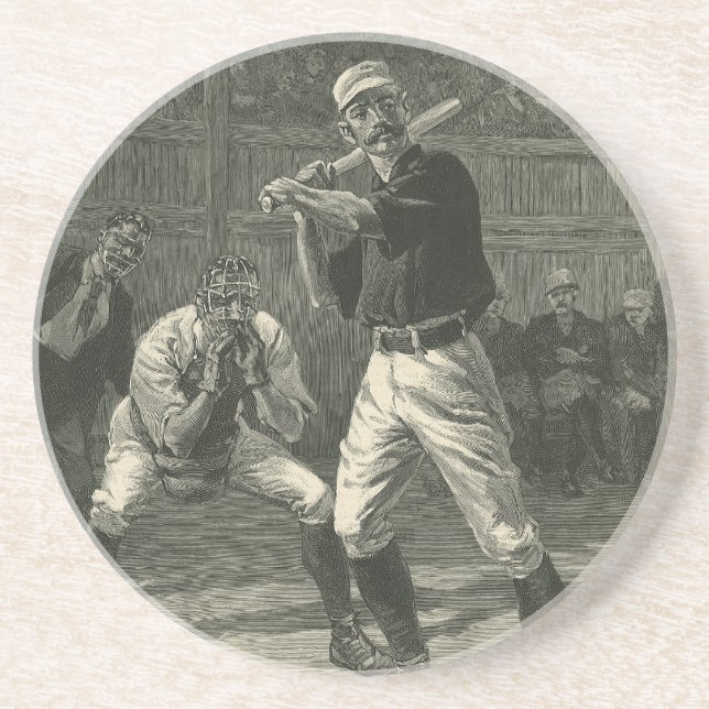 Vintage Sports, Baseball Players by Thulstrup Coaster (Front)