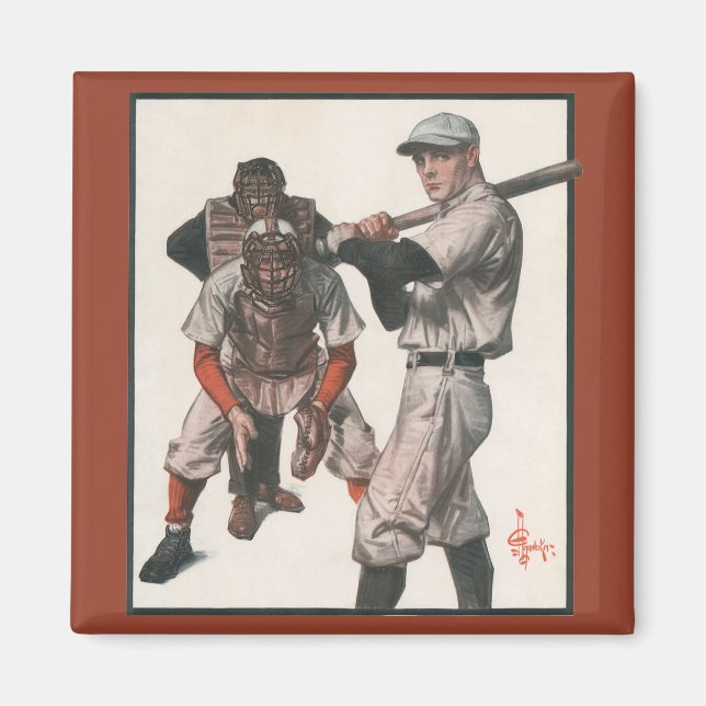 Vintage Sports Baseball Players Magnet (Front)