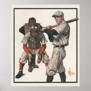 Vintage Sports Baseball Players Poster