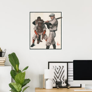 Vintage Sports Baseball Players Poster