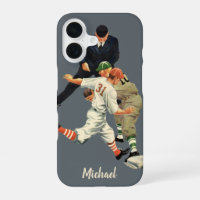 Vintage Sports Baseball Players Safe at Home Plate