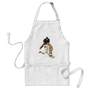 Vintage Sports Baseball Players Safe at Home Plate Standard Apron