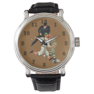 Vintage Sports Baseball Players Safe at Home Plate Watch