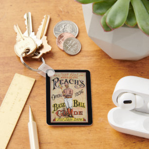 Vintage Sports Baseball, Reach's Guide Cover Art Key Ring