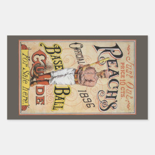 Vintage Sports Baseball, Reach's Guide Cover Art Rectangular Sticker