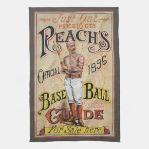 Vintage Sports Baseball, Reach's Guide Cover Art Tea Towel